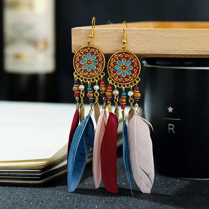 Arlo Feather Earrings - Multicolour