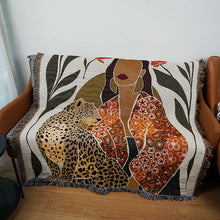 Load image into Gallery viewer, Bohemian Throw - Leopard &amp; Lady
