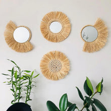 Load image into Gallery viewer, Bohemian Raffia Wall Hanging - Beads

