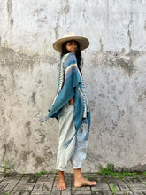 Load image into Gallery viewer, Boho Wanderlust Cape  - Blue Green
