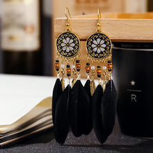 Load image into Gallery viewer, Arlo Feather Earrings - Black
