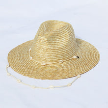 Load image into Gallery viewer, Straw Beach Hat with Seashell Beads - Boho Boutique
