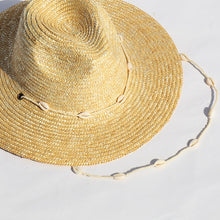 Load image into Gallery viewer, Straw Beach Hat with Seashell Beads - Boho Boutique
