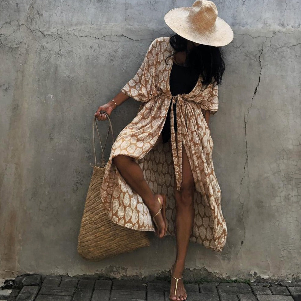 Palm Isle Kimono - Nude – Boho Boutique